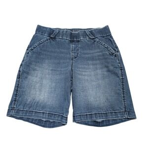 Jag Jeans Denim Shorts Womens 8 Blue Pull On Classic Fit Mid Ris Stretch Bermuda